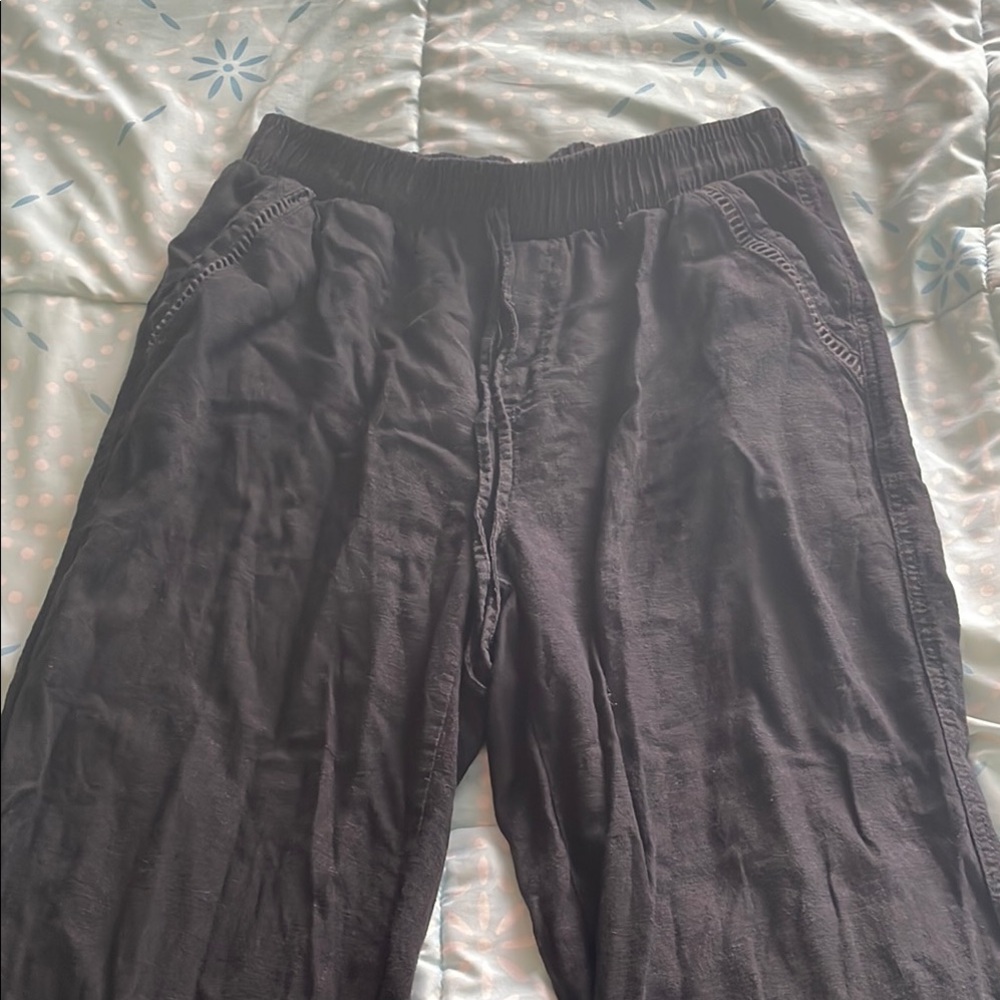 Briggs New York Black Loose Pants with Elastic Waist (Size: S)